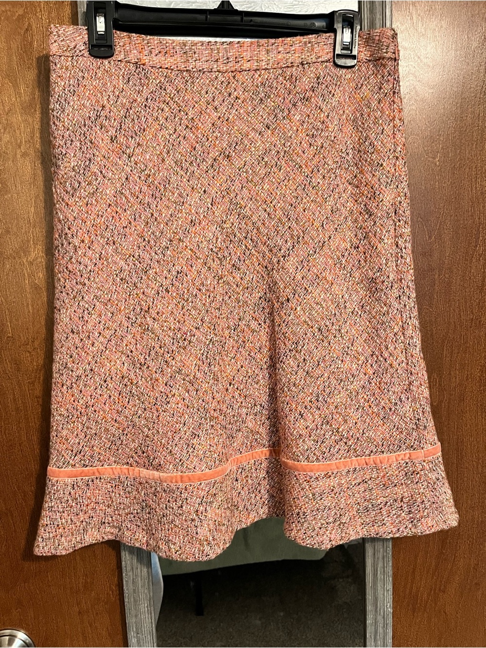 GAP Pink Tweed A-Line Skirt with Coral Trim